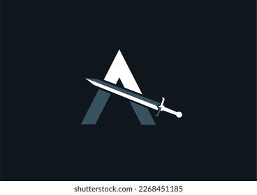 Letter A with sword logo icon design template elements for your business.