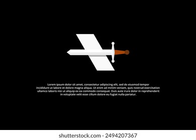 letter a and sword modern logo