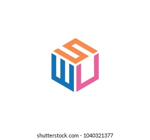 Letter SWU logo. Initial design logo