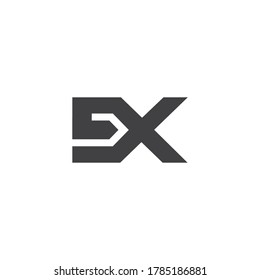 letter sx simple arrow geometric design symbol logo vector