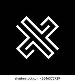 Letra SX ou XS logotipo de monograma de linha criativa