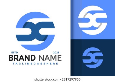 Einfaches Monogramm-Logo, Vektorgrafik-Illustration von Letter Sx oder Xs