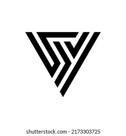 Letter SY creative triangle monogram logo