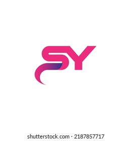 Letter SY Gradient color logo. SY logo design vector illustration.