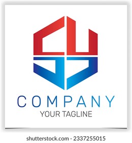 letra SY logotipo hexágono inicial icono premium plantilla elegante vectores eps 10