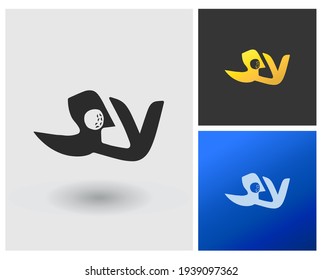 Letter SY monogram logo for golf course company negative space, modern elegant design.