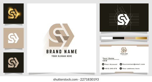 Letter SY or SGY monogram logo with business card design