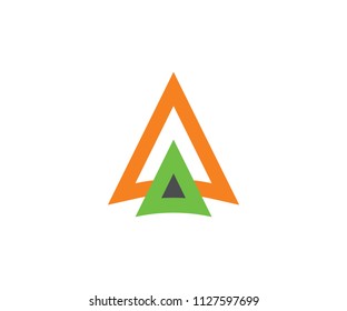 Letter a symbol, abstract arrow vector, icon mountain, plane aircraft