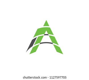 Letter a symbol, abstract arrow vector, icon mountain, plane aircraft