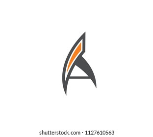 Letter a symbol, abstract arrow vector, icon mountain, plane aircraft