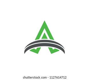 Letter a symbol, abstract arrow vector, icon mountain, plane aircraft