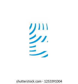 letter symbol E water waves effect vector editable