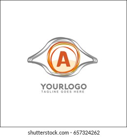 A letter with symbol of eye. logo vector. logo template.