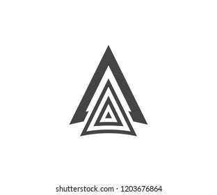 Letter A symbol and font vector arrow