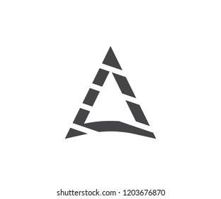 Letter A symbol and font vector arrow