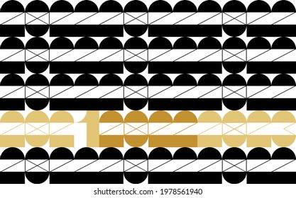Letter symbol, geometric forms,  numbers 2021, 2022, 2023. Seamless pattern. Greeting card artwork, brochure template, cover, poster. Calendar.