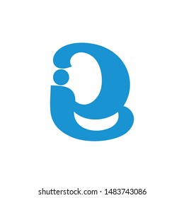 letter ie symbol linked curves logo vector 