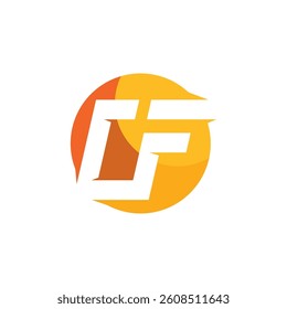 of letter symbol with orange color logo vector illustration design.