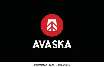 Letter A With Symbol Snow Vector Logo Design Template