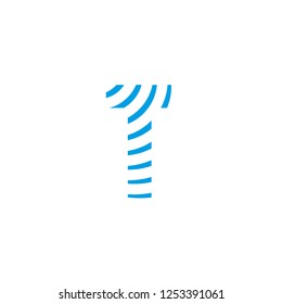 letter symbol t water waves effect vector editable