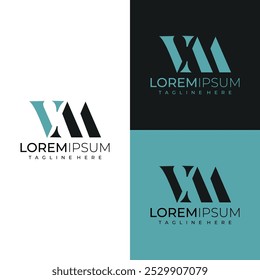 letter at symbol VM modern logo