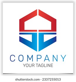 letter SZ initial hexagon logo icon premium elegant template vector eps 10