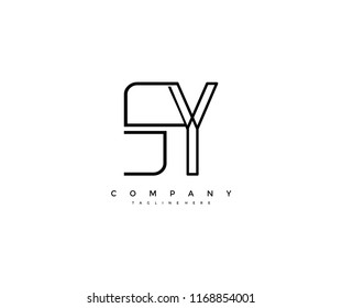 Letter SZ Linked Vector Minimal Linear Lines Monogram Logo