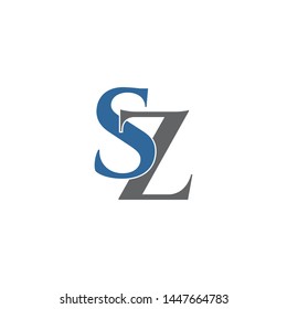 Letter SZ simple logo design vector