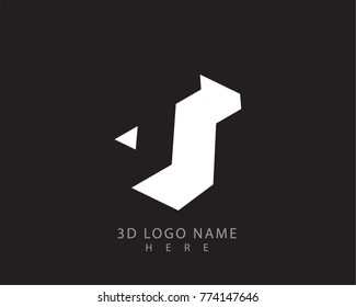 letter T 3D logo vector with black background