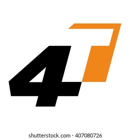 letter T and 4 (four) logo vector.