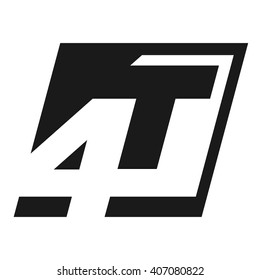 letter T and 4 (four) logo vector.
