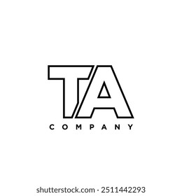 Letra T y A, Plantilla de diseño de logotipo TA. Logotipo inicial basado en monograma mínimo.