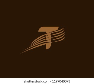 Letter T Abstract Elements Wings Swoosh Logo