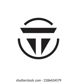 letra t con vector de diseño de logotipo abstracto