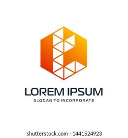 Letter T abstract Logo Template. construction concept. digital technology logo - vector