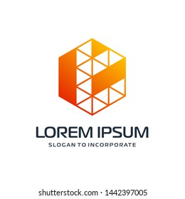 Letter T abstract Logo Template. construction concept. digital technology logo - vector