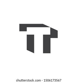 letter t abstract simple geometric logo vector