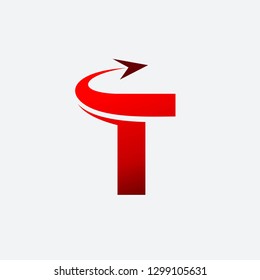 Letter T Airplane vector