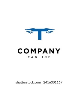Letter T Angle Wings logo icon vector template.eps