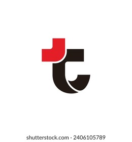 letter t arrow 3d flat simple logo vector 