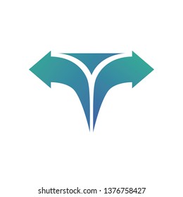 Letter T Arrow Gradient Logo Vector