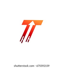 Letter T With Arrow Logo