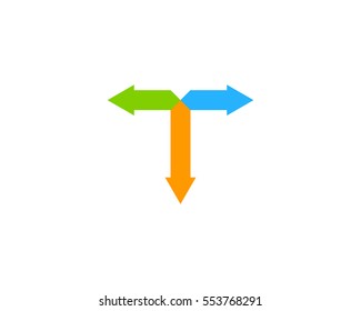 Letter T Arrow Logo Design Element