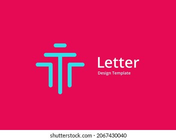Letter T with arrow logo icon design template elements