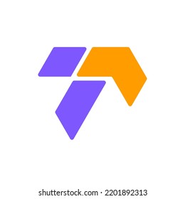 Letter T Arrow Modern Colorful Logo