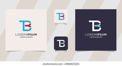 Letter T B initial logo design