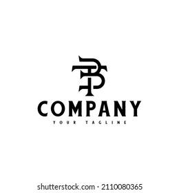 Buchstaben t und b mit Logo, Symbol und Vektorgrafik