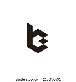  letter t and b point symbol simple logo vector