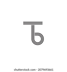 
letter T and b stripes simple symbol logo vector