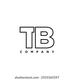 Letter T and B, TB logo design template. Minimal monogram initial based logotype.